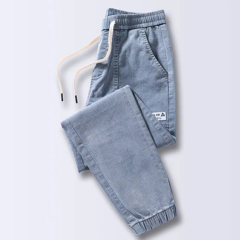 Men's Jeans Korean Fashion Loose Spring Autumn 2022 New Style Tied Leg Track Men's Casual Workwear Harem Streetwear Pants Men