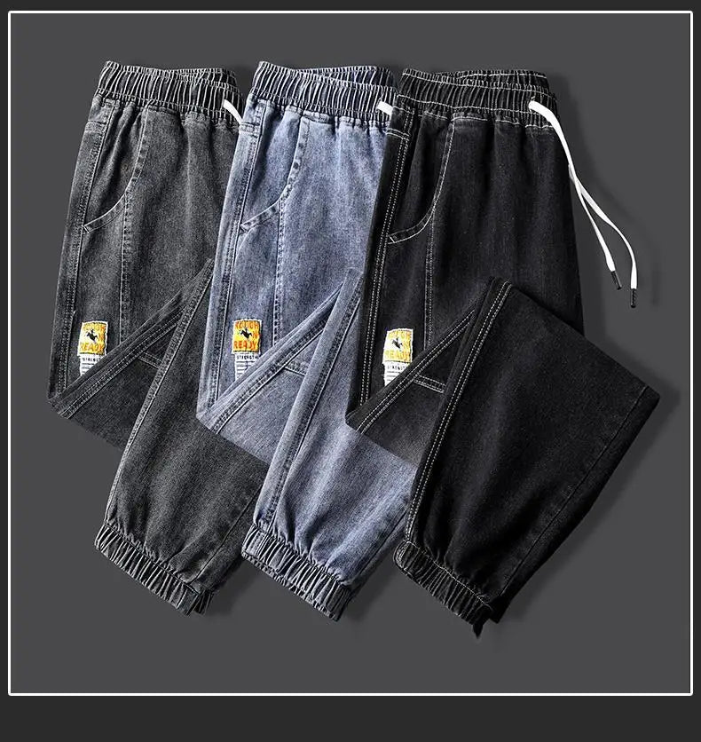 Men's jeans Winter Fleece Jeans Thick Warm Denim Pants Men Streetwear Black Joggers Harem Jean Trousers cargo pants men clothing