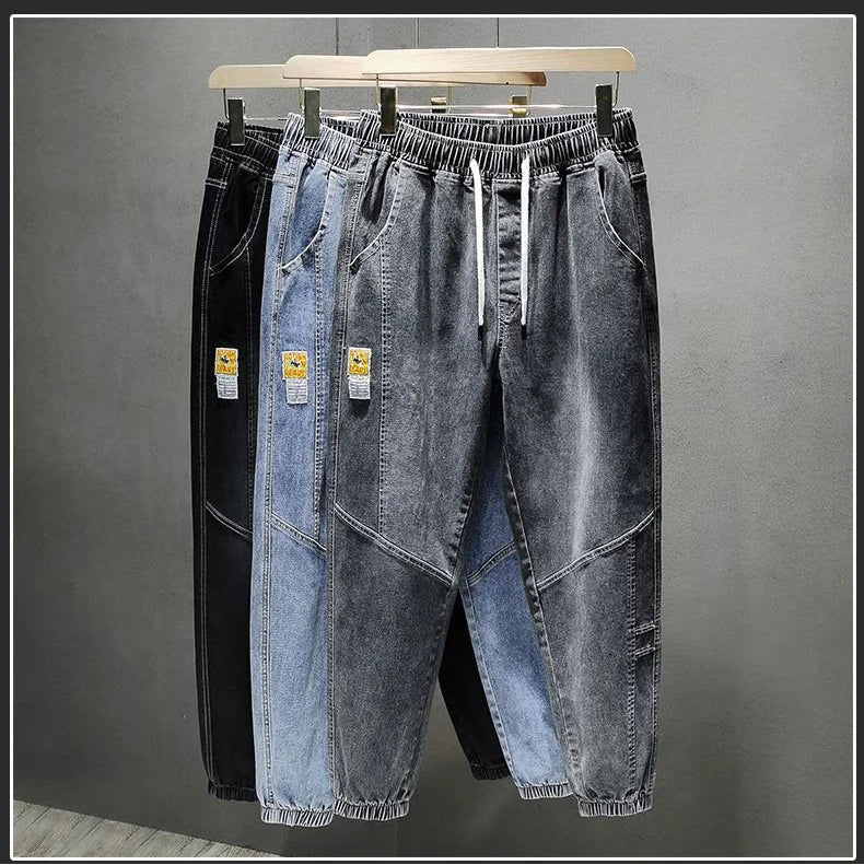 Men's jeans Winter Fleece Jeans Thick Warm Denim Pants Men Streetwear Black Joggers Harem Jean Trousers cargo pants men clothing