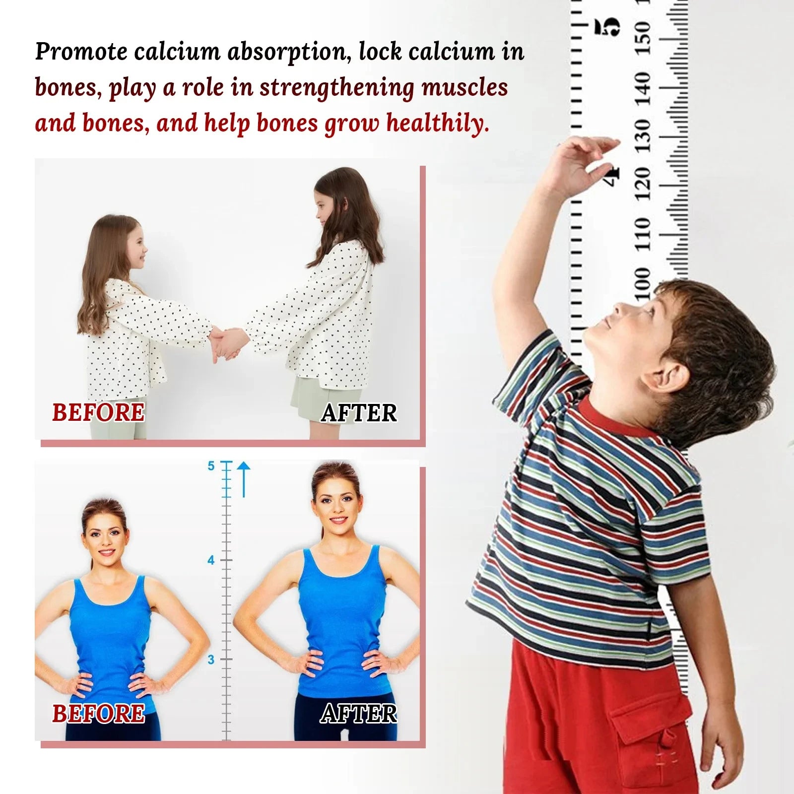 1-10Bags Height Growth Patch Promote Bone Strength Calcium Vitamin D Supplements Adult Teen Plantar Acupoint Stimulation Sticker