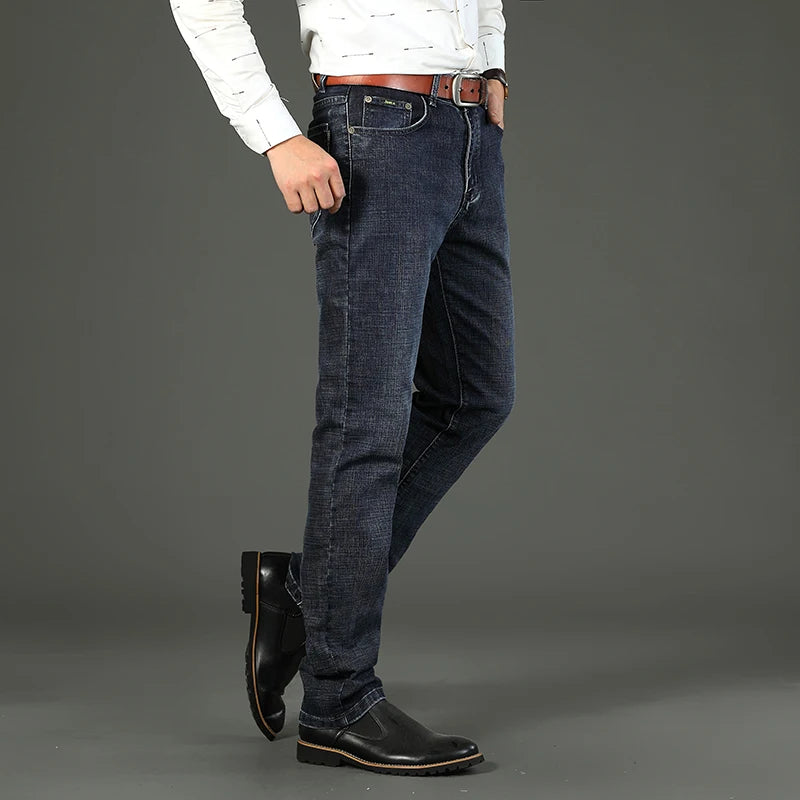 New Jeans Men Classical Jean High Quality Straight Leg Male Casual Pants Plus Size 30-40 Cotton Denim Trousers Ropa Hombre