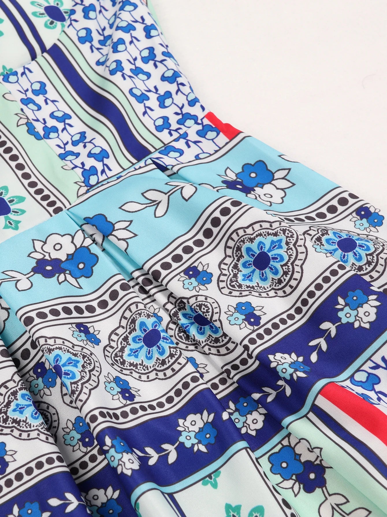 2024 Summer Print Long Dress Women Clothing Lace Up Sling Party Dresses Pattern Strappy Ladies Hollow Out V-Neck Beach Vestidos