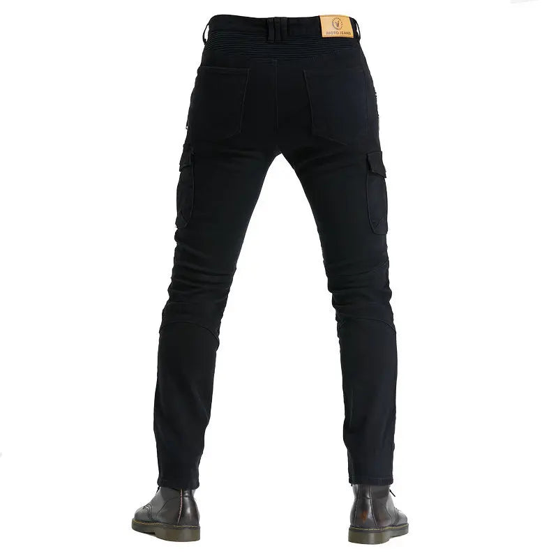 Motorcycle Riding Jeans Pants Men's Workwear Multi-Pocket Motocross Pants Outdoor Fall Protection Moto Trousers CE Protective