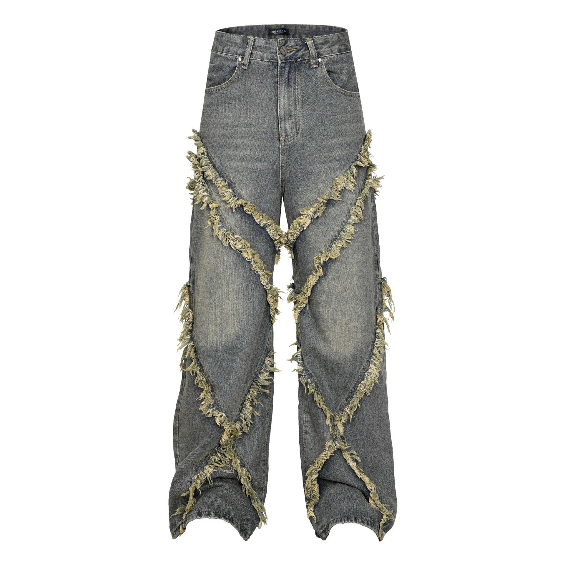 Raw Edges Black Jeans Men Clothing Fashion Street Harajuku Hip Hop Vintage Jeans for Men Casual Versatile Pants Baggy Jeans