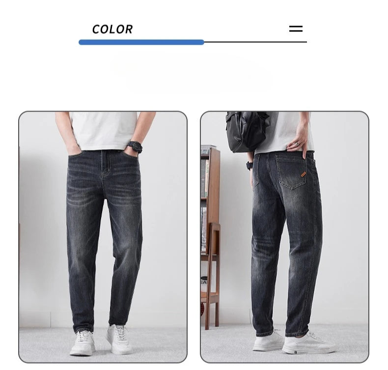 Men's Casual Jeans 2025 New Fashion Loose Tapered Pants Comfortable Personalized Vintage Male Clothes Denim Trousers