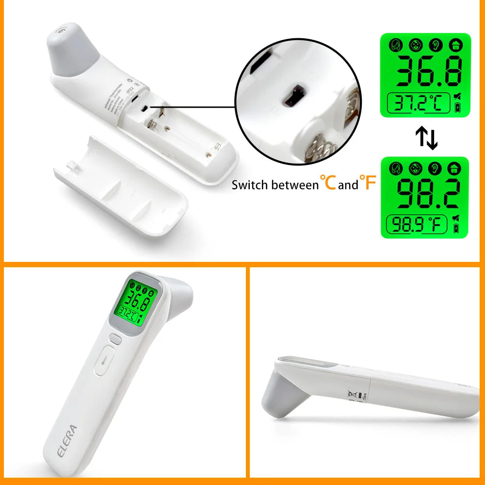 ELERA Infrared Digital Thermometer Forehead Ear Body Fever Termometre Medical Non-contact Temperature Measurement Device
