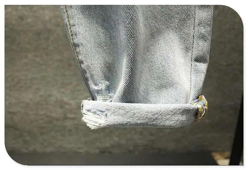 Ripped Jeans for Men 2022 Vintage Clothes Patch Hole Beggar Pants Jean Baggy Light Color 90s Streetwear Vintage Trousers