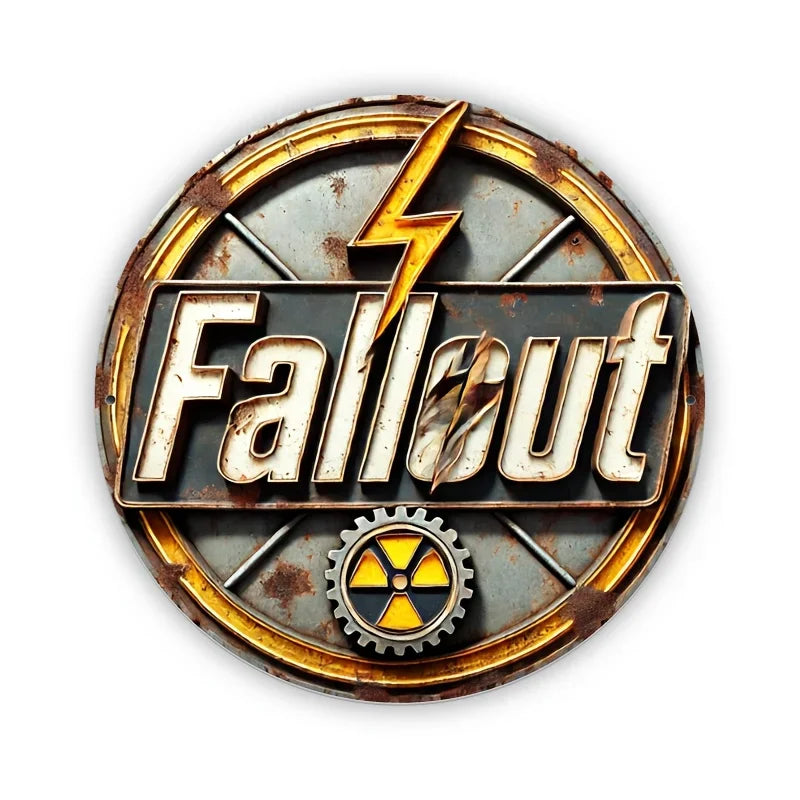 Fallout Retro Wall Art Sign, 8x8inch Durable Metal Plaque for Game Room, Bar Decor - Easy to Hang, Long-Lasting Themed Decor