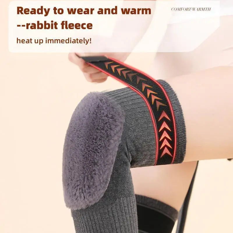 1 Pair Thermal Cashmere Knee Leg Warmers Stretchy Knee Brace Winter Warm Leg Sleeves Kneepads Muscle Joint Care Knee Support Pad