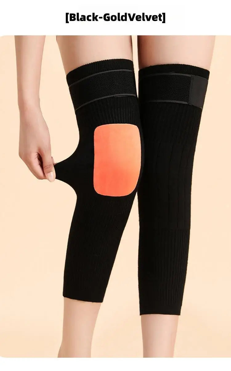 1 Pair Thermal Cashmere Knee Leg Warmers Stretchy Knee Brace Winter Warm Leg Sleeves Kneepads Muscle Joint Care Knee Support Pad