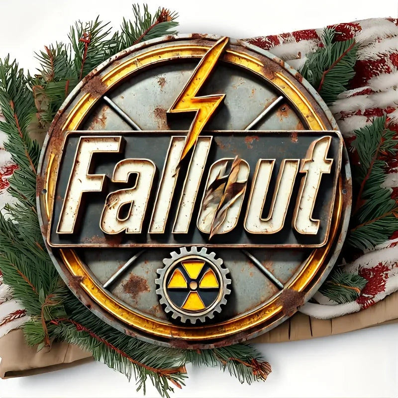 Fallout Retro Wall Art Sign, 8x8inch Durable Metal Plaque for Game Room, Bar Decor - Easy to Hang, Long-Lasting Themed Decor