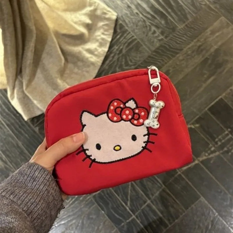 Cartoon HelloKitty Small Makeup Bag Cute Girl Portable Handheld Makeup Bag Makeup Storage Bag