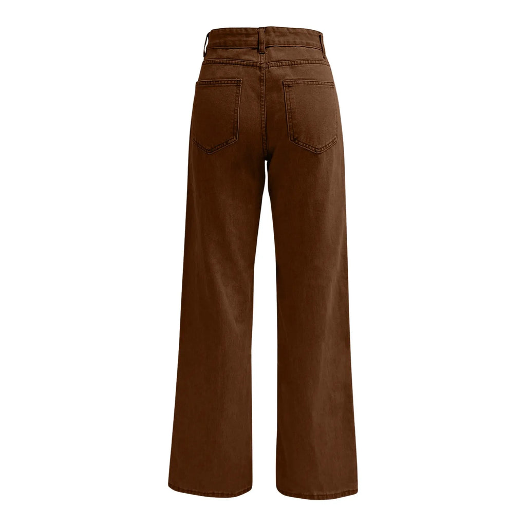 Women's High Waist Washed Women's Jeans Fashionable Versatile Straight Leg Pants Jeans Women Jean Pants Women Jeans Women 2025