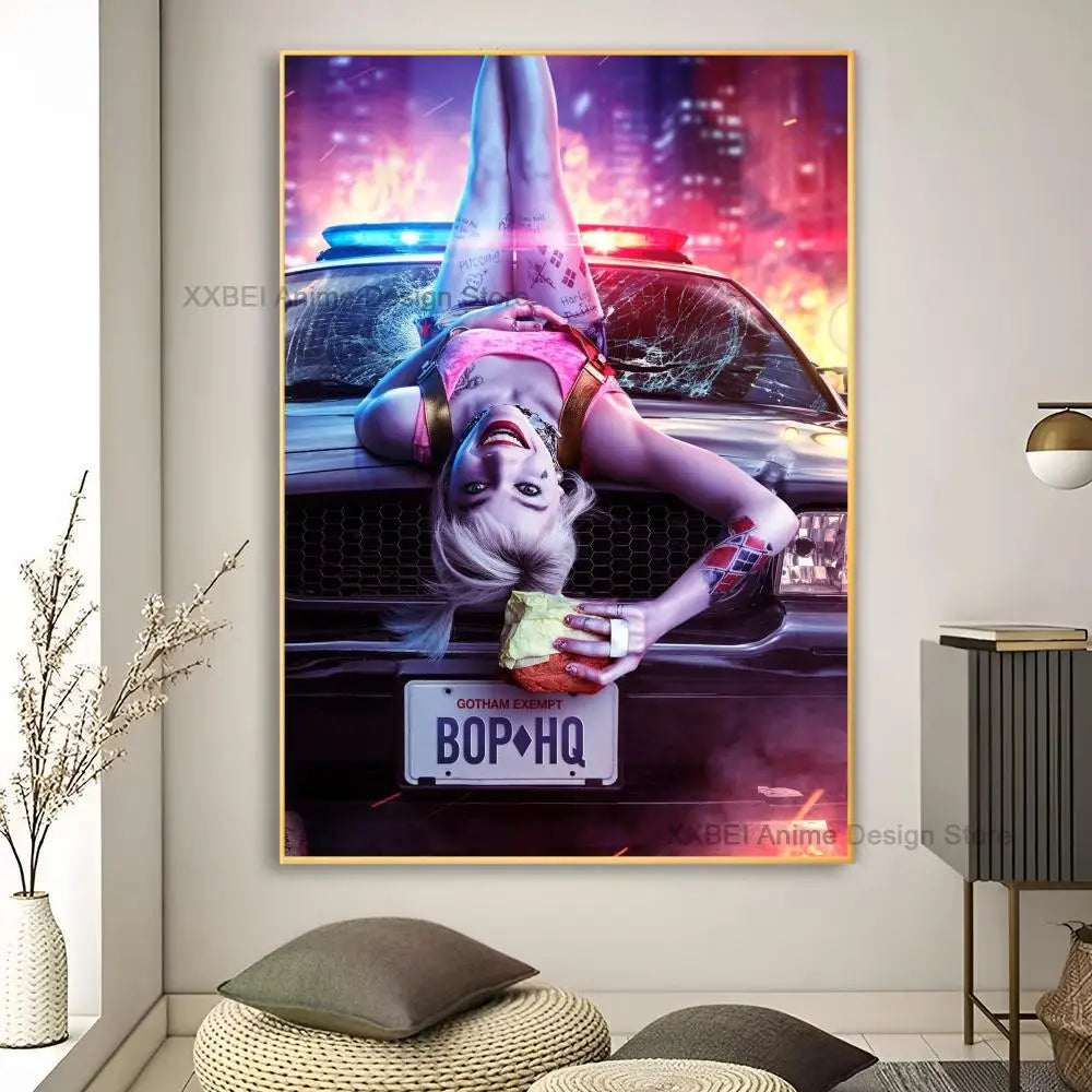 Décoration murale moderne pour la maison, affiches et autocollants H-Harley Cool Quinns, pour chambre à coucher, salle d'activités, bar, art mural à suspendre, peinture décorative