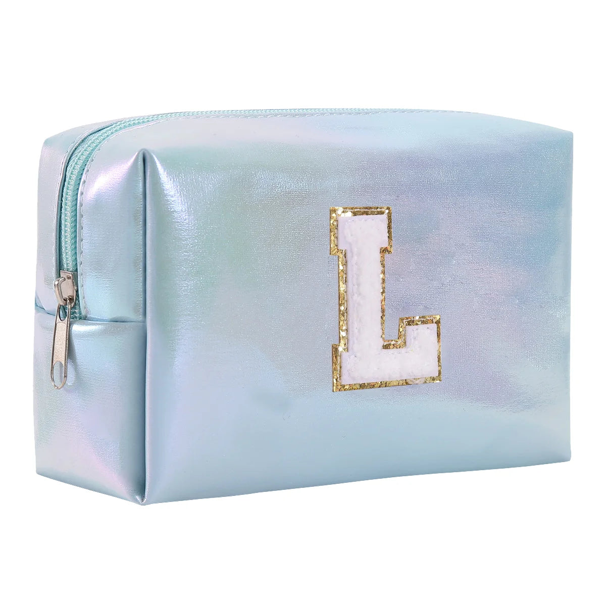 Personalized Initial Makeup Bag,Letter Zipper Cosmetic Bag for Womens,Preppy Makeup Bags,Makeup Pouch, Travel Makeup Bags