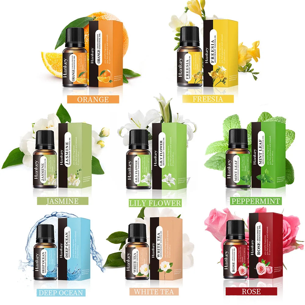 14 Lezzet 10ml Aroma Difüzör Hava Nemlendirici Ev Suda Çözünür Portakal Vanilya Gül Lavanta Koku Yağı için Esansiyel Yağlar
