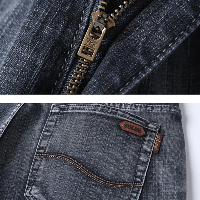Denim Grey Jeans For Men's High Quality Trendy 2024 New Arrival Casual Versatile Elastic Korea Slim Straight Denim Pants Male