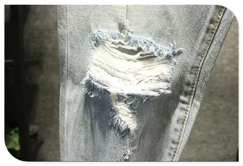 Ripped Jeans for Men 2022 Vintage Clothes Patch Hole Beggar Pants Jean Baggy Light Color 90s Streetwear Vintage Trousers