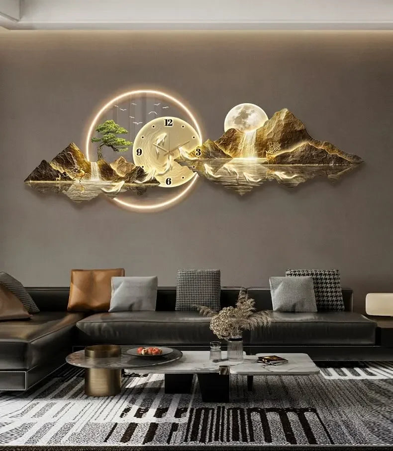 Fashion Luxury Wall Watch Led Metal Wall Art Cute Design Large Nordic Aesthetic Wall Clocks Creative Saat Ornaments Home Decor