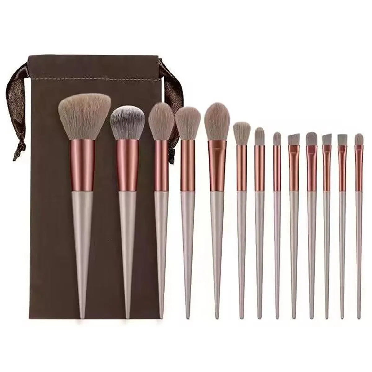 Ensemble de 13 pinceaux de maquillage, pinceau de maquillage portable, pinceau à paupières, pinceau à blush en poudre super doux, outil de maquillage