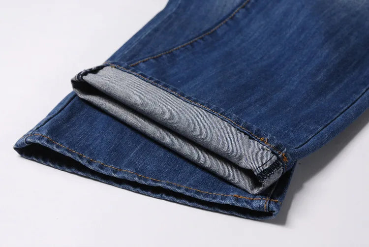 Denim Flared Jeans Men  Boot Cut Denim Pants Comfortable Slightly Slim Classic Loose Casual Blue Black Trousers For Male Bootcut