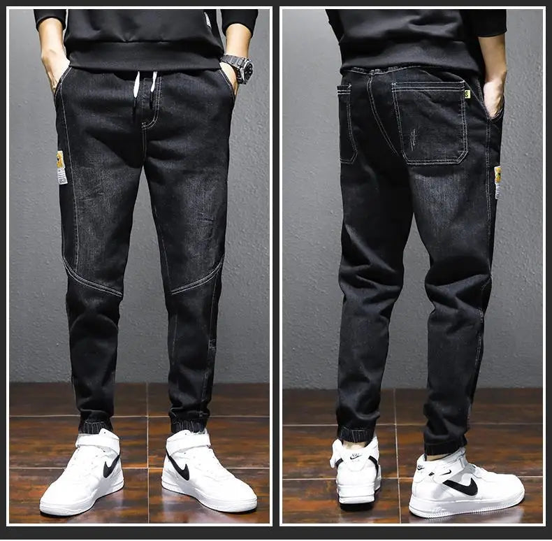 Men's jeans Winter Fleece Jeans Thick Warm Denim Pants Men Streetwear Black Joggers Harem Jean Trousers cargo pants men clothing