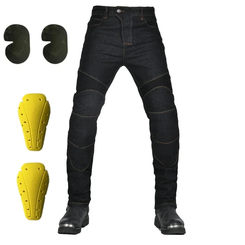 Men's Motorcycle Riding Jeans Pants, Anti-Skid Abrasion Resistant All-Weather Classic Fit Race-Ready Biker Gear
