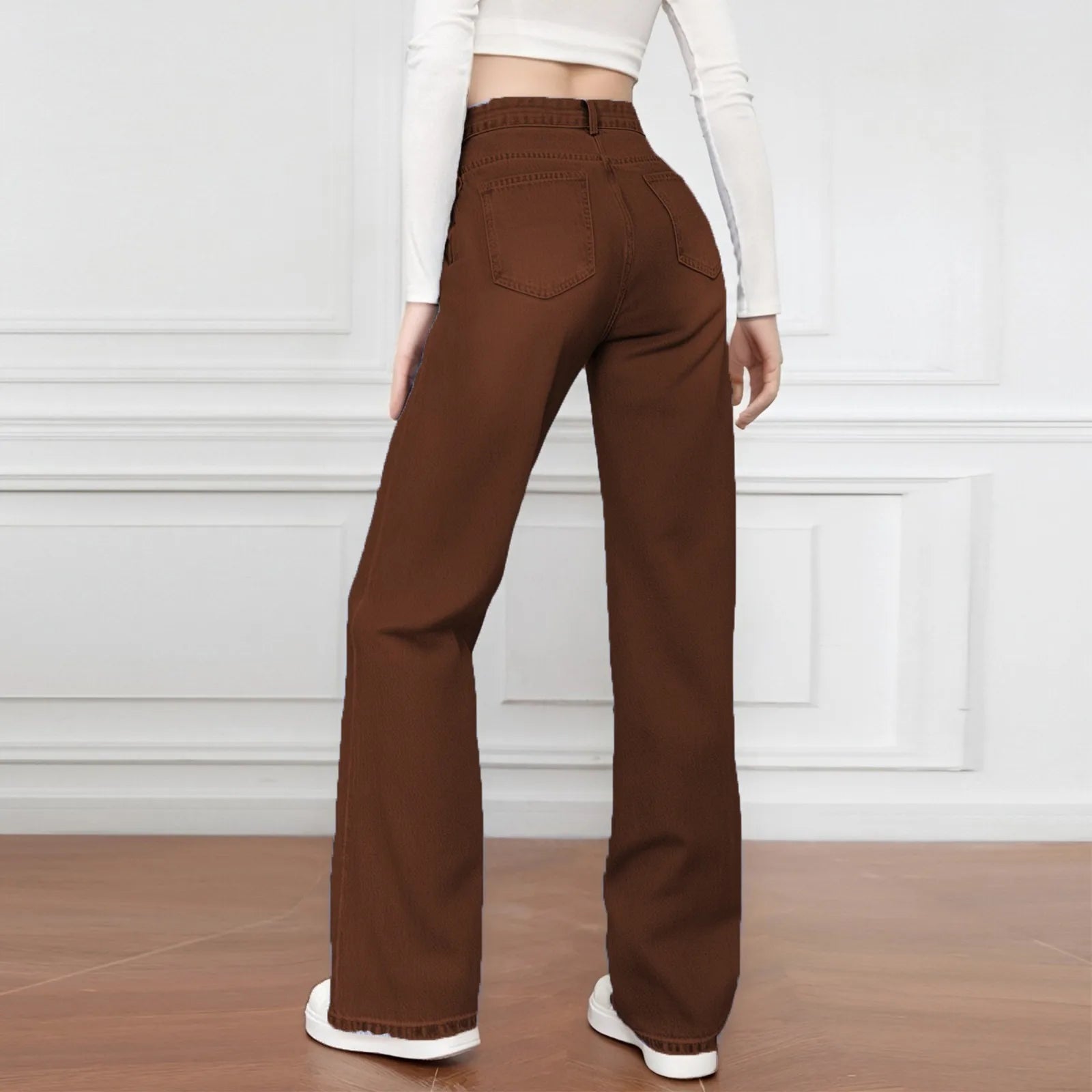 Women's High Waist Washed Women's Jeans Fashionable Versatile Straight Leg Pants Jeans Women Jean Pants Women Jeans Women 2025