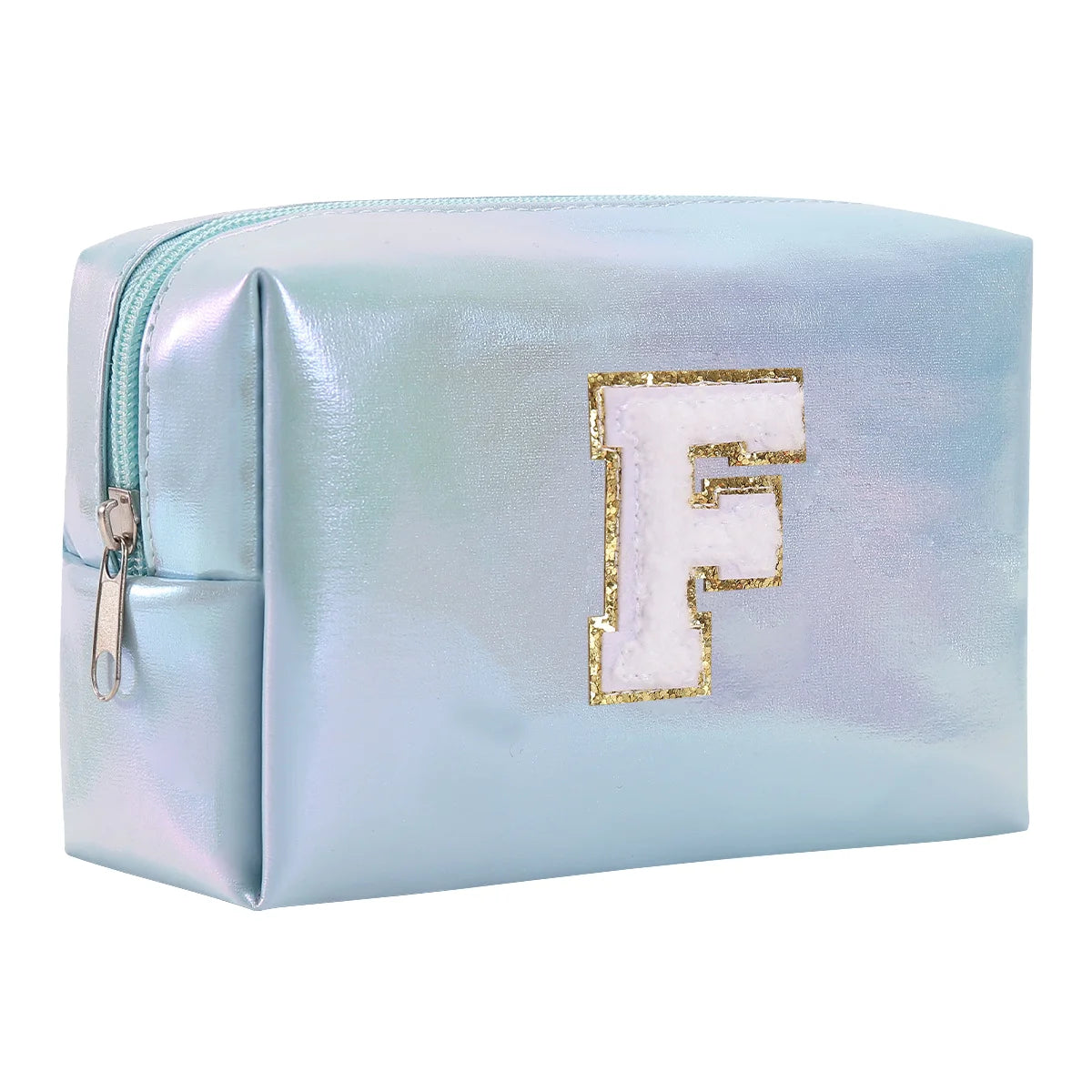 Personalized Initial Makeup Bag,Letter Zipper Cosmetic Bag for Womens,Preppy Makeup Bags,Makeup Pouch, Travel Makeup Bags