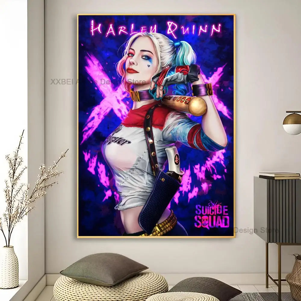 Décoration murale moderne pour la maison, affiches et autocollants H-Harley Cool Quinns, pour chambre à coucher, salle d'activités, bar, art mural à suspendre, peinture décorative
