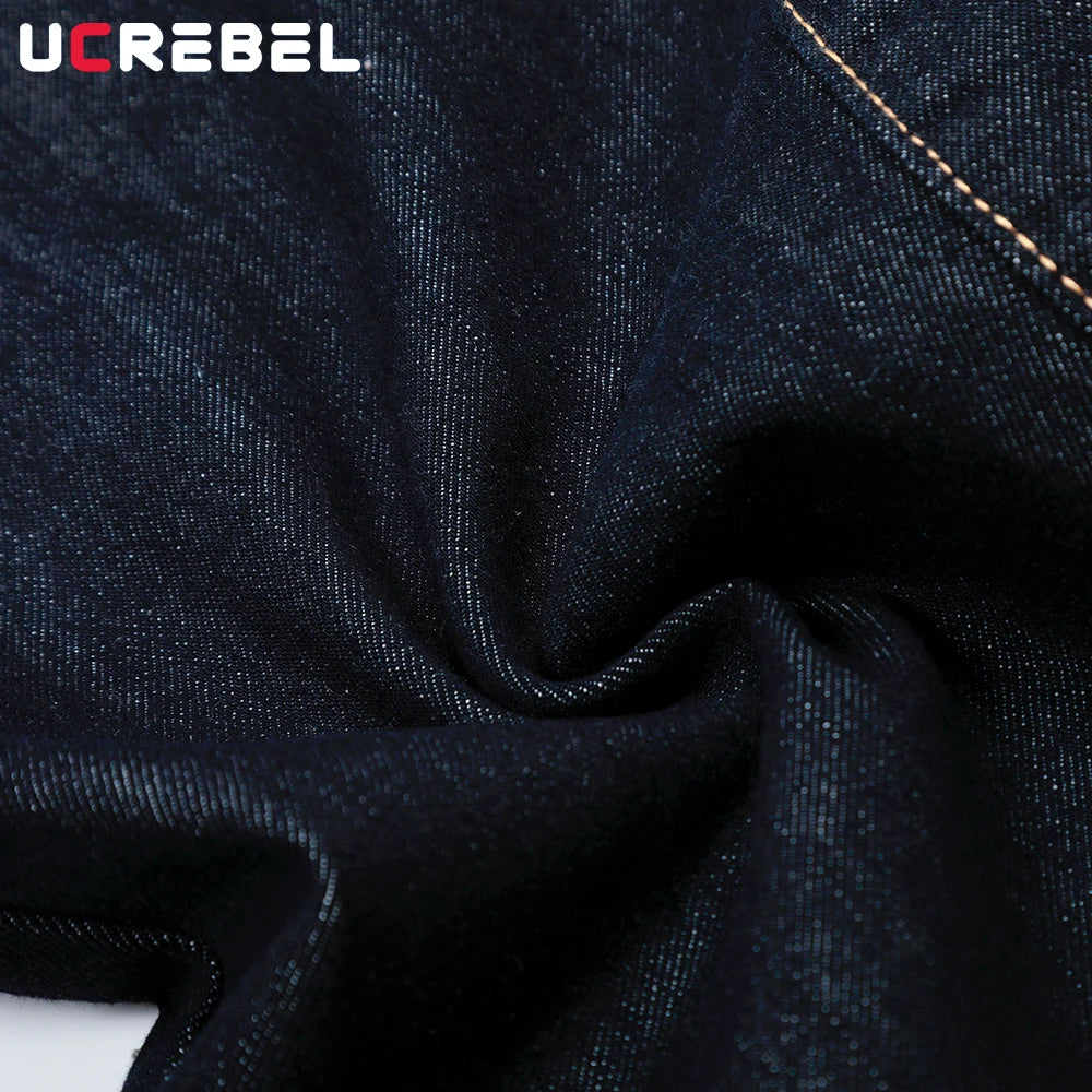 Washed Dark Jeans Men Top Stitch Retro High Street Loose Wide leg Scimitar Denim Pants Men Trousers