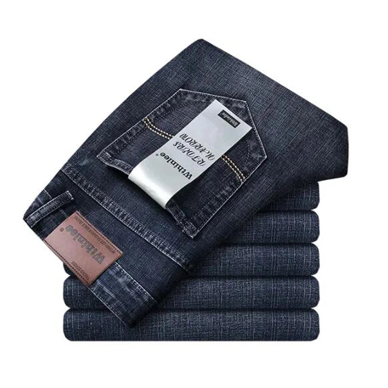 New Jeans Men Classical Jean High Quality Straight Leg Male Casual Pants Plus Size 30-40 Cotton Denim Trousers Ropa Hombre