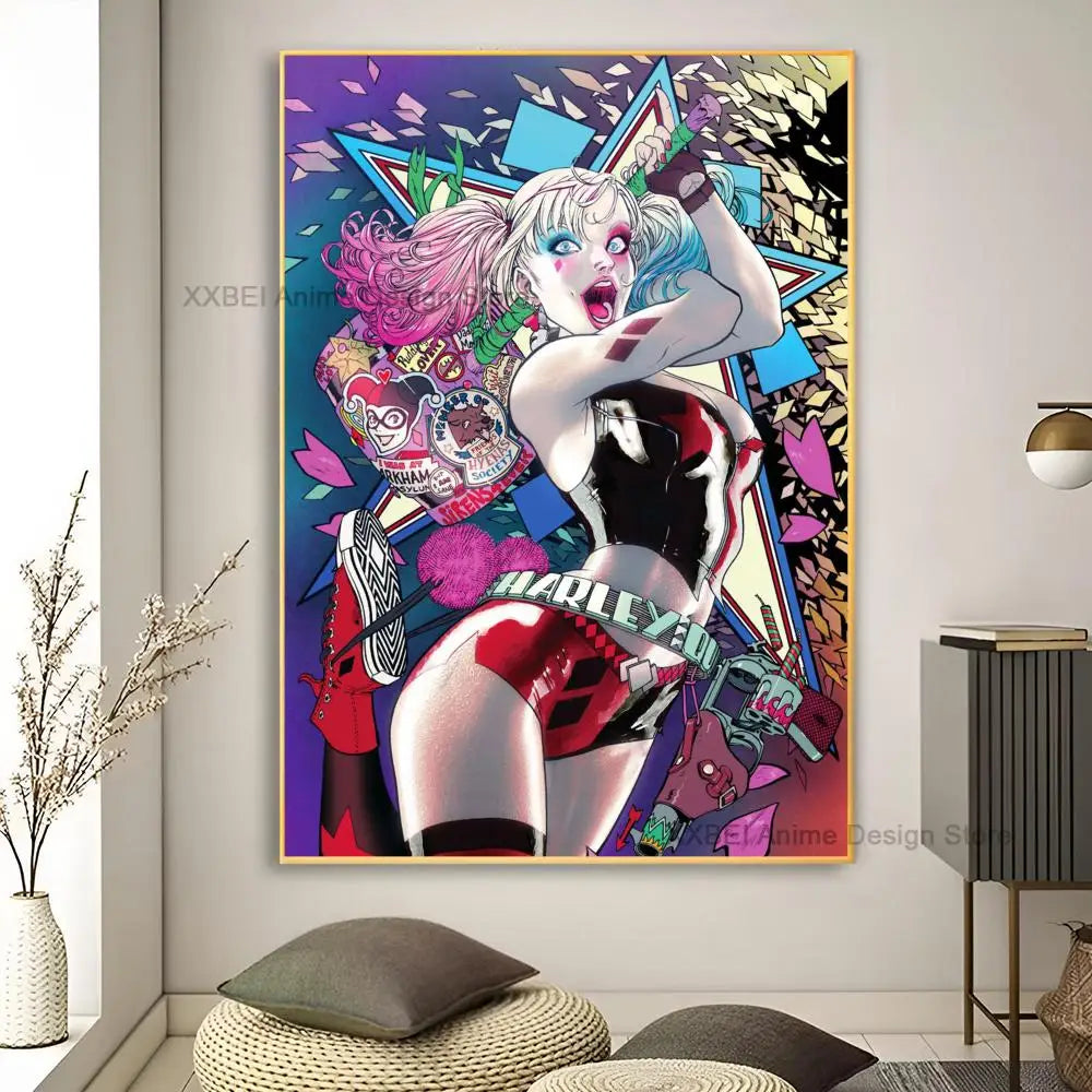 Décoration murale moderne pour la maison, affiches et autocollants H-Harley Cool Quinns, pour chambre à coucher, salle d'activités, bar, art mural à suspendre, peinture décorative