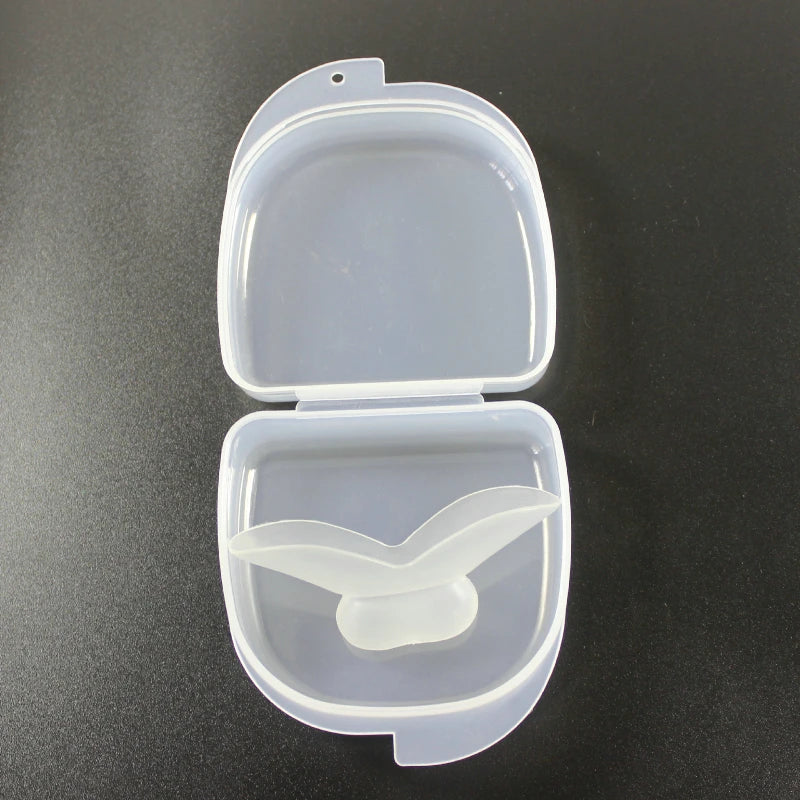 1pc Anti Snoring Mouthpiece Device Tongue Stopper Medical Silicone Sleep Guard Stopper Tongue Retain Breathing Aid Snore Apnea