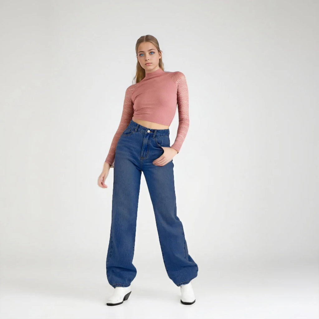 Women's High Waist Washed Women's Jeans Fashionable Versatile Straight Leg Pants Jeans Women Jean Pants Women Jeans Women 2025
