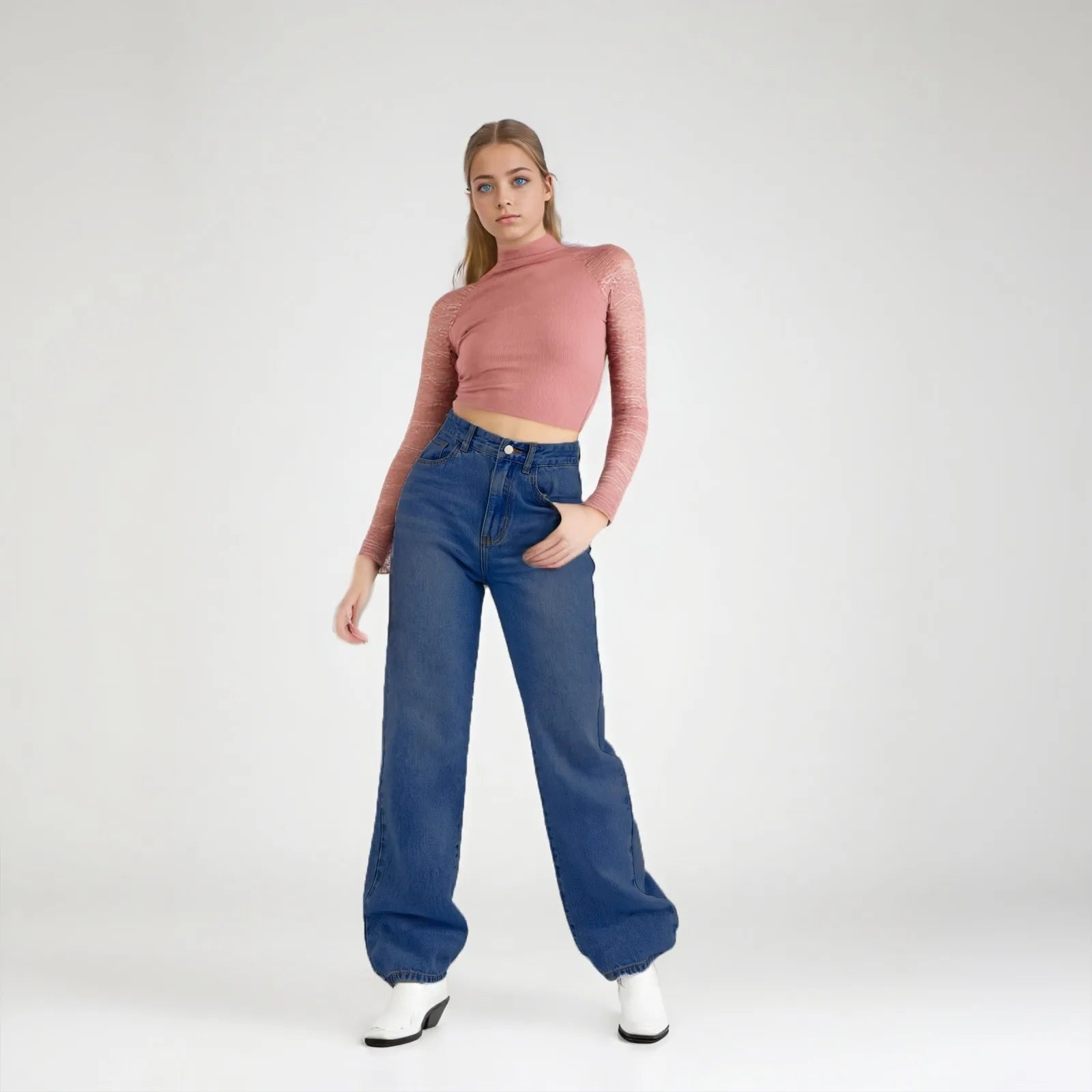 Women's High Waist Washed Women's Jeans Fashionable Versatile Straight Leg Pants Jeans Women Jean Pants Women Jeans Women 2025