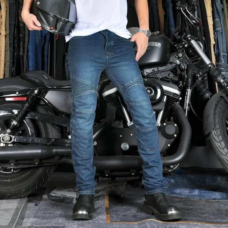 Men's Motorcycle Riding Jeans Pants, Anti-Skid Abrasion Resistant All-Weather Classic Fit Race-Ready Biker Gear