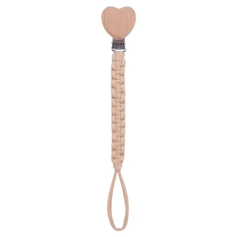 Custom Name Cloth Weaving Wooden Personalized Baby Pacifier Chain Dummy Nipple Holder Guard Teether Pendant  Newborn Gift Stuff