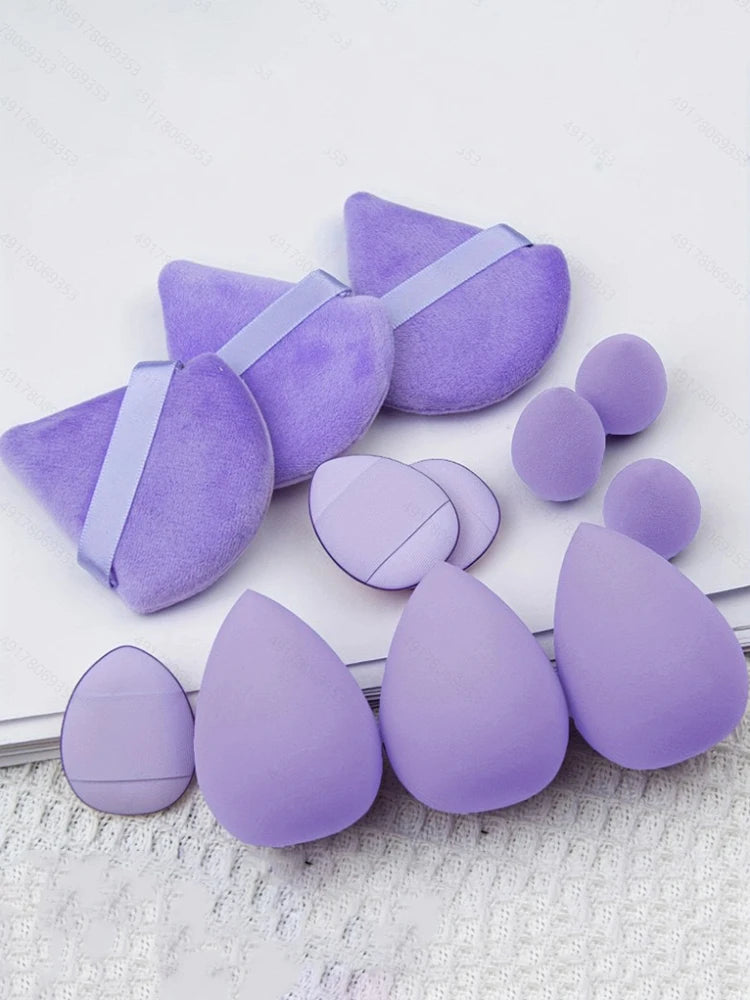 12PCS Makeup Tool Set Size Size Giant Soft Makeup Egg Makeup Powder Suitable for Base Makeup Corner Makeup Setting Novice Makeup
