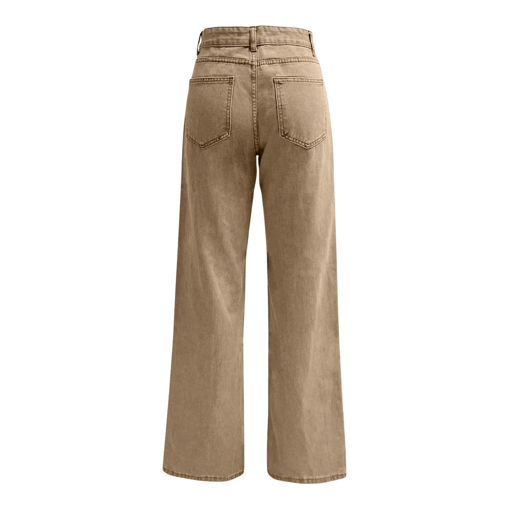 Women's High Waist Washed Women's Jeans Fashionable Versatile Straight Leg Pants Jeans Women Jean Pants Women Jeans Women 2025