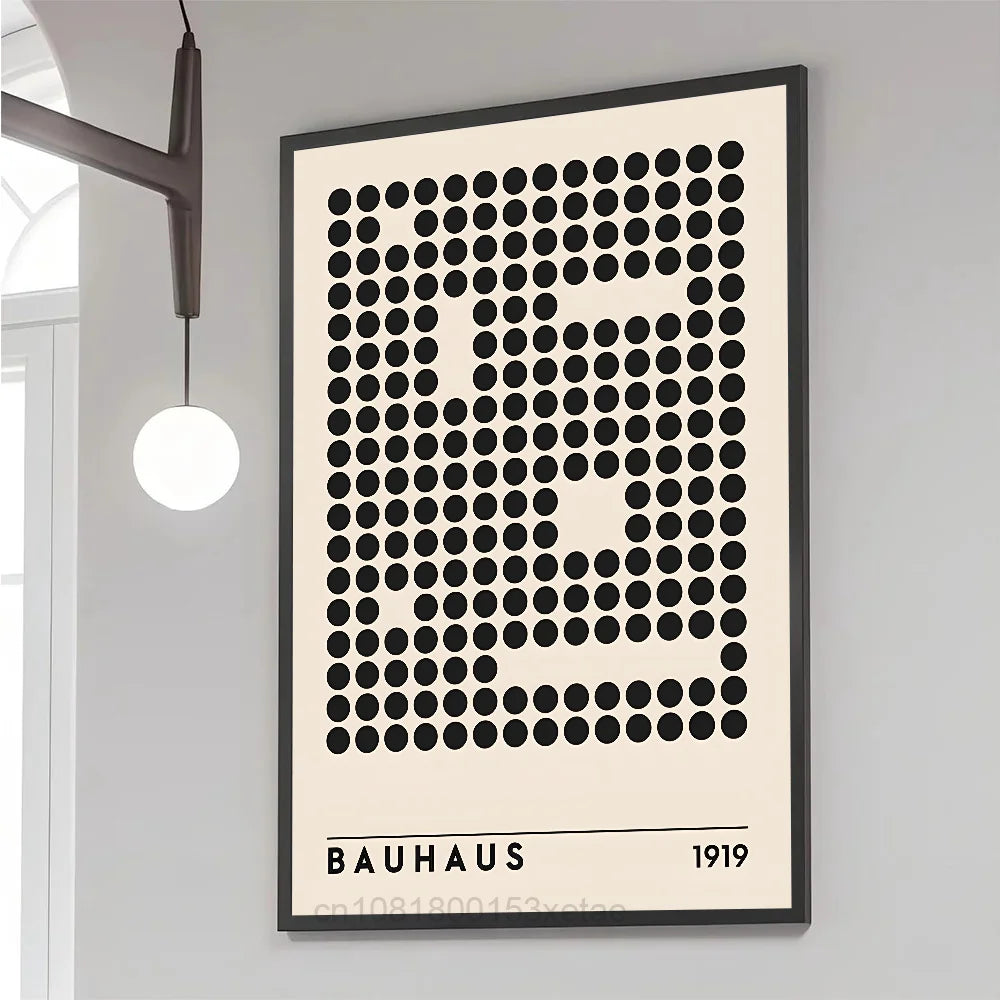 Abstract Bauhaus Style Geometric Wall Art  Poster Paper Print Home Bedroom Entrance Bar Cafe Art Painting Decoration