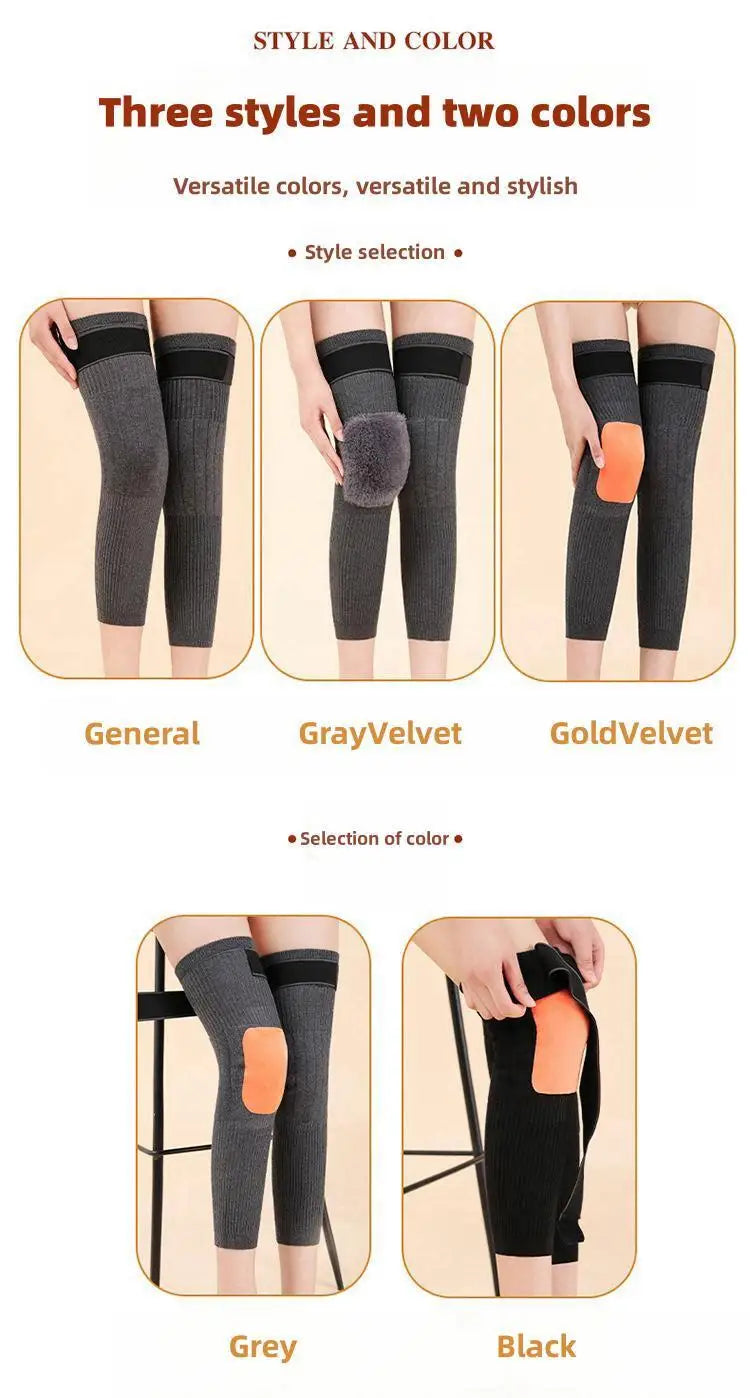 1 Pair Thermal Cashmere Knee Leg Warmers Stretchy Knee Brace Winter Warm Leg Sleeves Kneepads Muscle Joint Care Knee Support Pad
