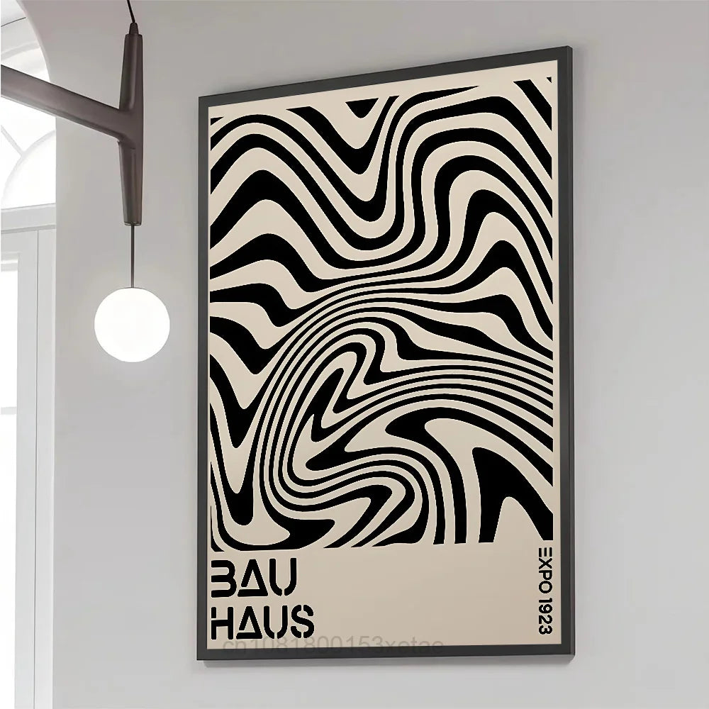 Abstract Bauhaus Style Geometric Wall Art  Poster Paper Print Home Bedroom Entrance Bar Cafe Art Painting Decoration