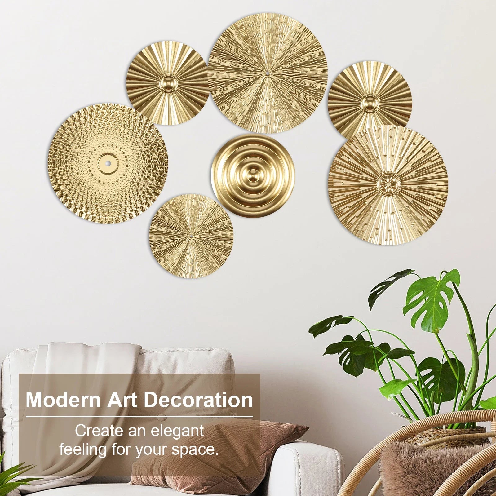 Gold Wall Decor Metal Gold Wall Art Minimalist Gold Wall Decoration Hangable Gold Wall Home Decor Exquisite Gold Wall Hanging