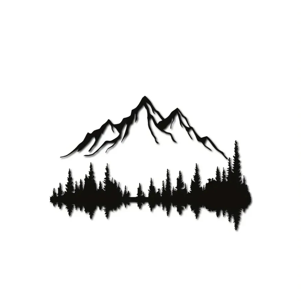 Stunning Mountain Wall Art - Mountain Waterfall Metal Wall Ornaments for Home Decor. Modern Art Wall Ornaments