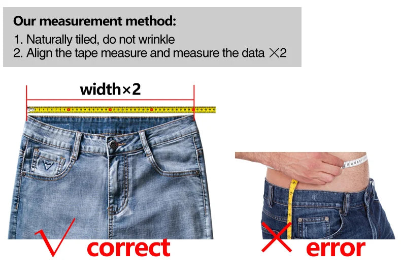 Men's Thin Jeans 2025 Summer New Style Business Casual Slim Fit Elastic Classic Style Trousers Sky Blue Pants Male size 28-40