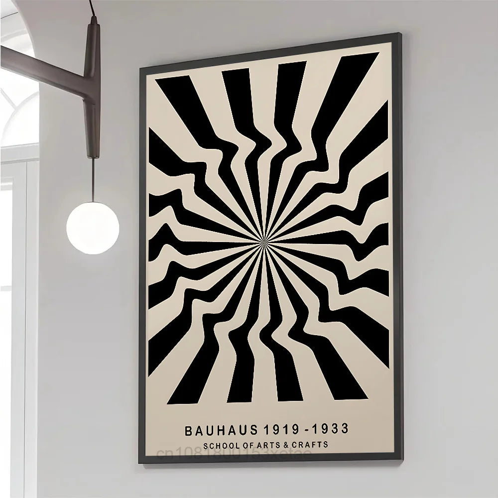 Abstract Bauhaus Style Geometric Wall Art  Poster Paper Print Home Bedroom Entrance Bar Cafe Art Painting Decoration