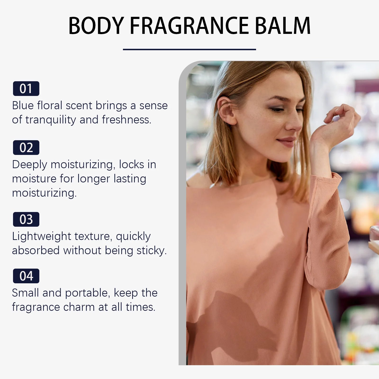 Lasting Fragrances Solid Perfume Fresh Flower Scent Enhance Attraction Moisturizing Skin Body Aroma Elegant Female Solid Perfume