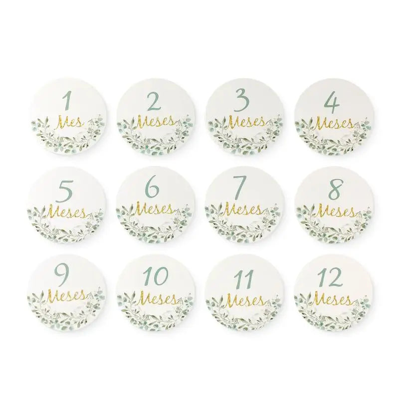 Baby Milestone Number Monthly Memorial Cards For Newborn Baby Paper Wooden Engraved Age Photography Accessories Birthing Gift