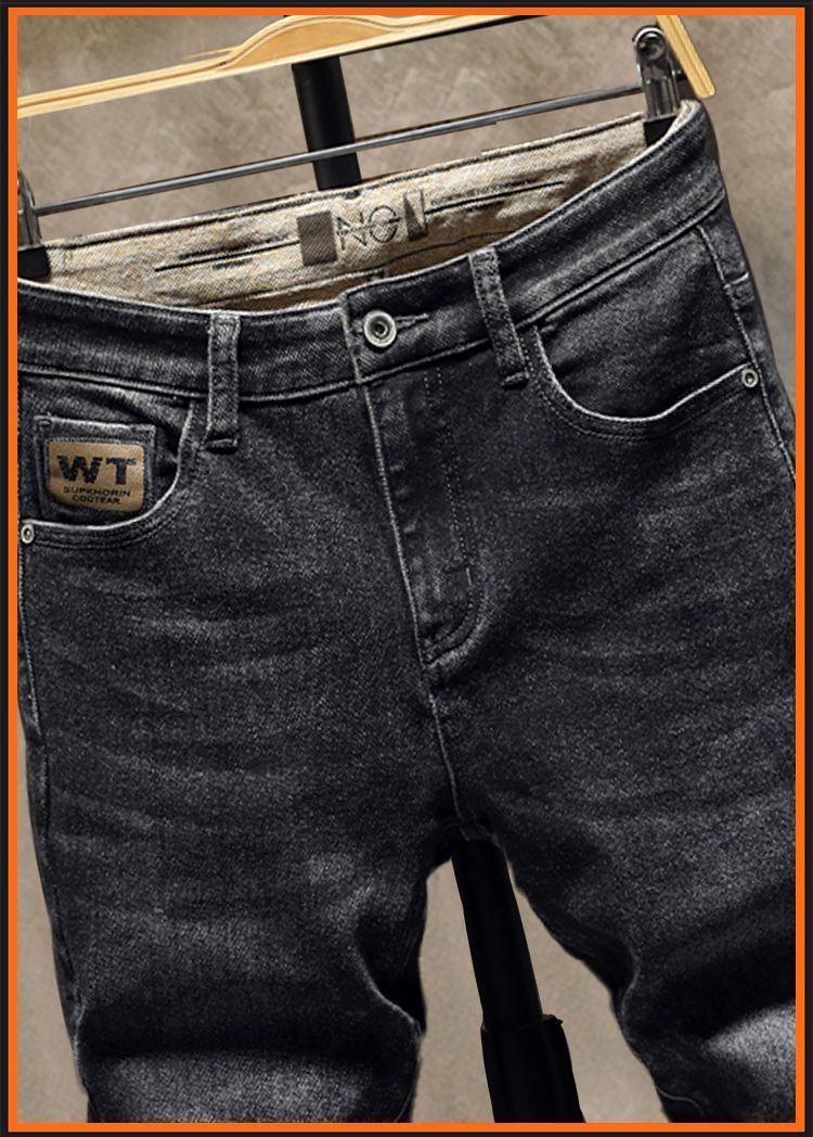 Original Fashion Luxury Brand Black Jeans for Men Tailored and Stretchy Boyfriend Comfortable Classic Denim Stretch Trousers
